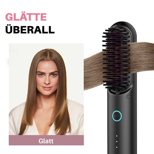 DermaSoul Tragbare Bürste – Glätten, Locken, Trocknen