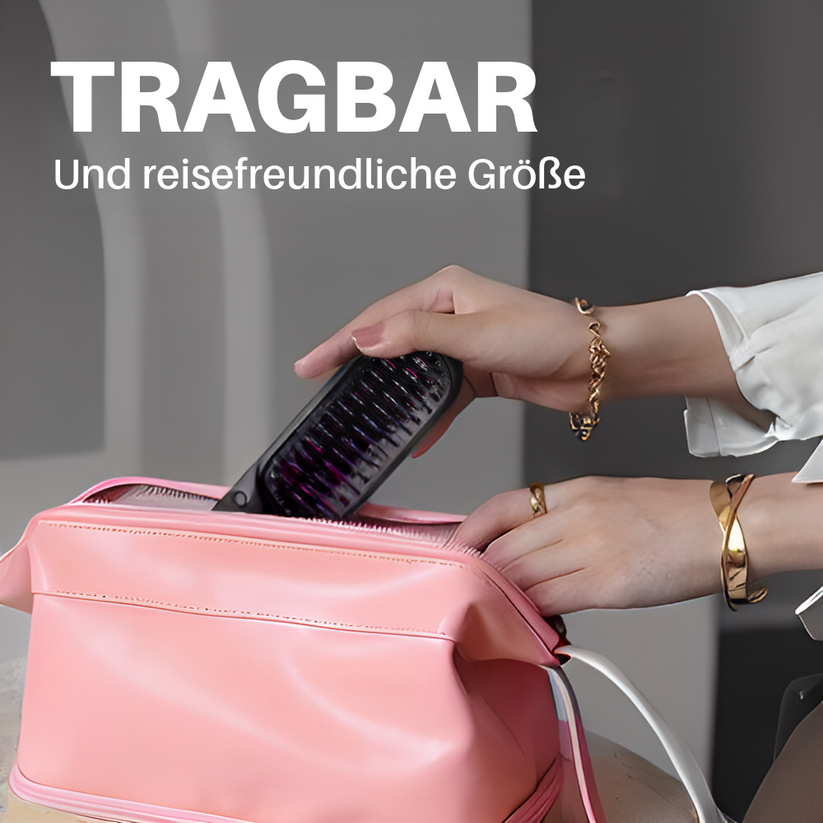 DermaSoul Tragbare Bürste – Glätten, Locken, Trocknen